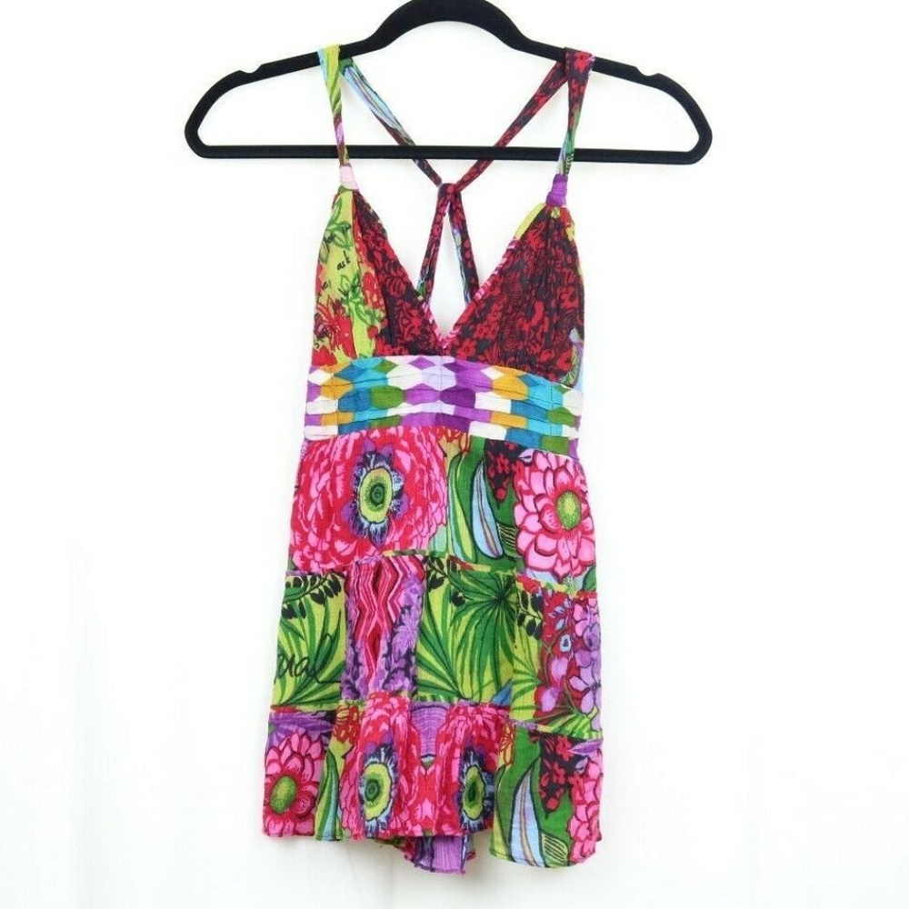 Desigual Pampa Racer Back Floral Boho Tank Top